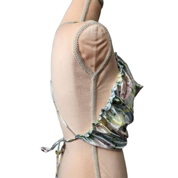 Dolls Kill Satin Strappy Back Crop Top - Picture 2 of 3